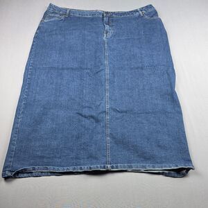 Jessica London Denim Maxi Skirt Womens Plus Size 24W Blue Jean Long 5-Pocket